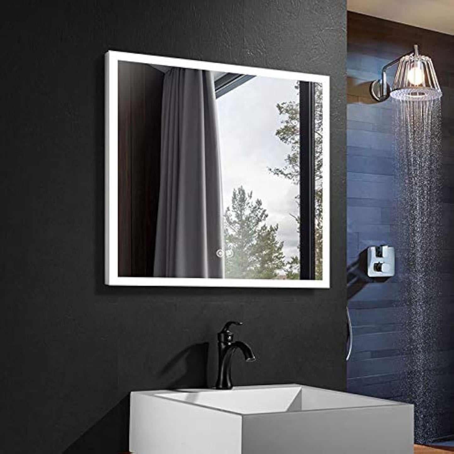 DP Home LED Lighted Bathroom Vanity Wall Mirror with Touch Button, Dimmable, Vertical & Horizontal Mount Mirrors 70 x 32 in E-N031-7032-TS Wall Mounted Makeup LED Vanity Mirror
