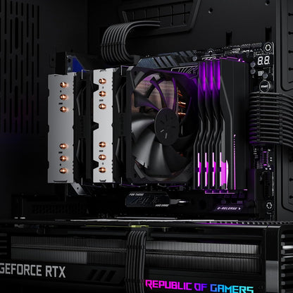 upHere D6SEC CPU Cooler, Intel LGA2011,LGA2066, LGA1700,AMD AM5/AM4/Ryzen 120mm,Dual Towers,5V ARGB