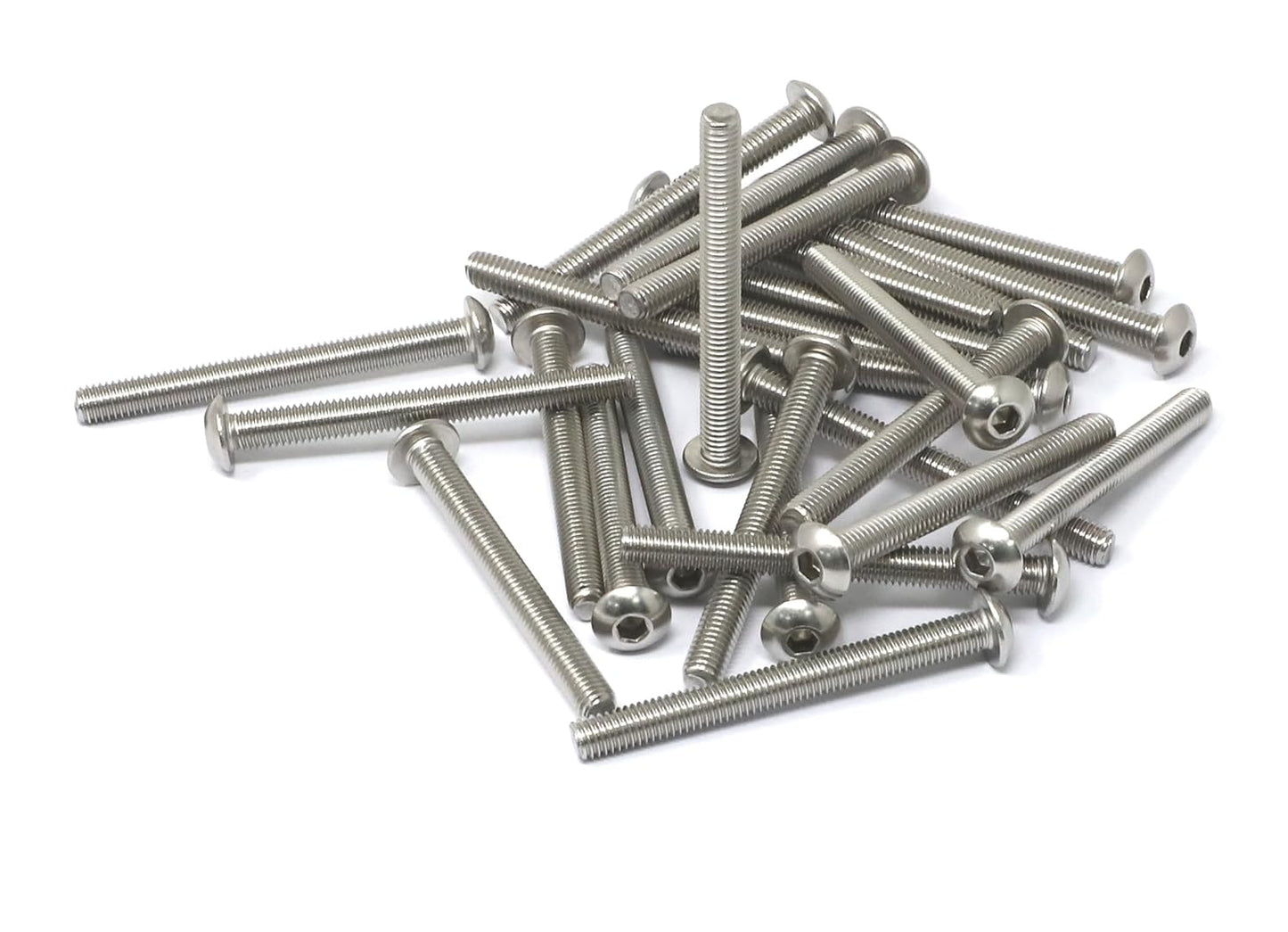 iexcell 50 Pcs M6 x 20mm Thread Pitch 1 mm Stainless Steel 304 Hex Socket Button Head Cap Screws Bolts Kit