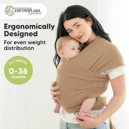 KeaBabies Baby Wrap Carrier - All in 1 Original Baby Carrier Newborn To Toddler Sling, Easy to Wear, Hands Free Bonding, Lightweight, Breathable Infant Wraps (Trendy Black)