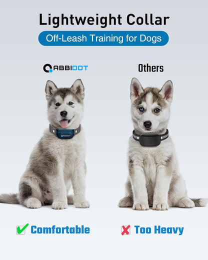 ABBIDOT Shock Collar (8-120 lbs) - Small Size Dog Training Collar with Remote Waterproof Rechargeable Dog Shock Collar with Remote E Collar for Small Medium Large Dogs (Light Blue)