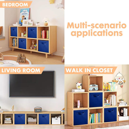 ShellKingdom Storage Bins, Foldable Fabric Storage Cubes And Cloth Organizer Drawer For Closet And Toys, 6 Pack (Lavender+Light Blue+Pink)