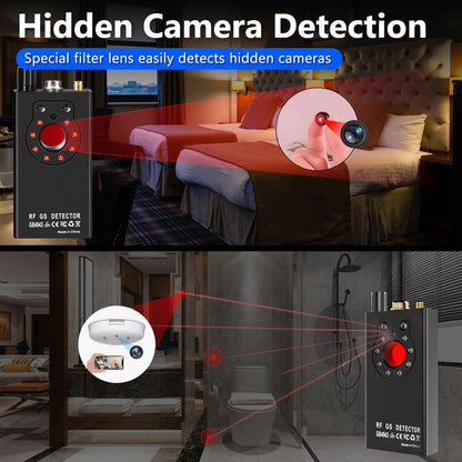 JMDHKK K19+ Hidden Camera Detector, Bug Sweeper & GPS Tracker Scanner – RF Signal & Magnetic Field Detection, Camera Lens Finder for Travel, Hotel, Car, and Office Privacy Protection