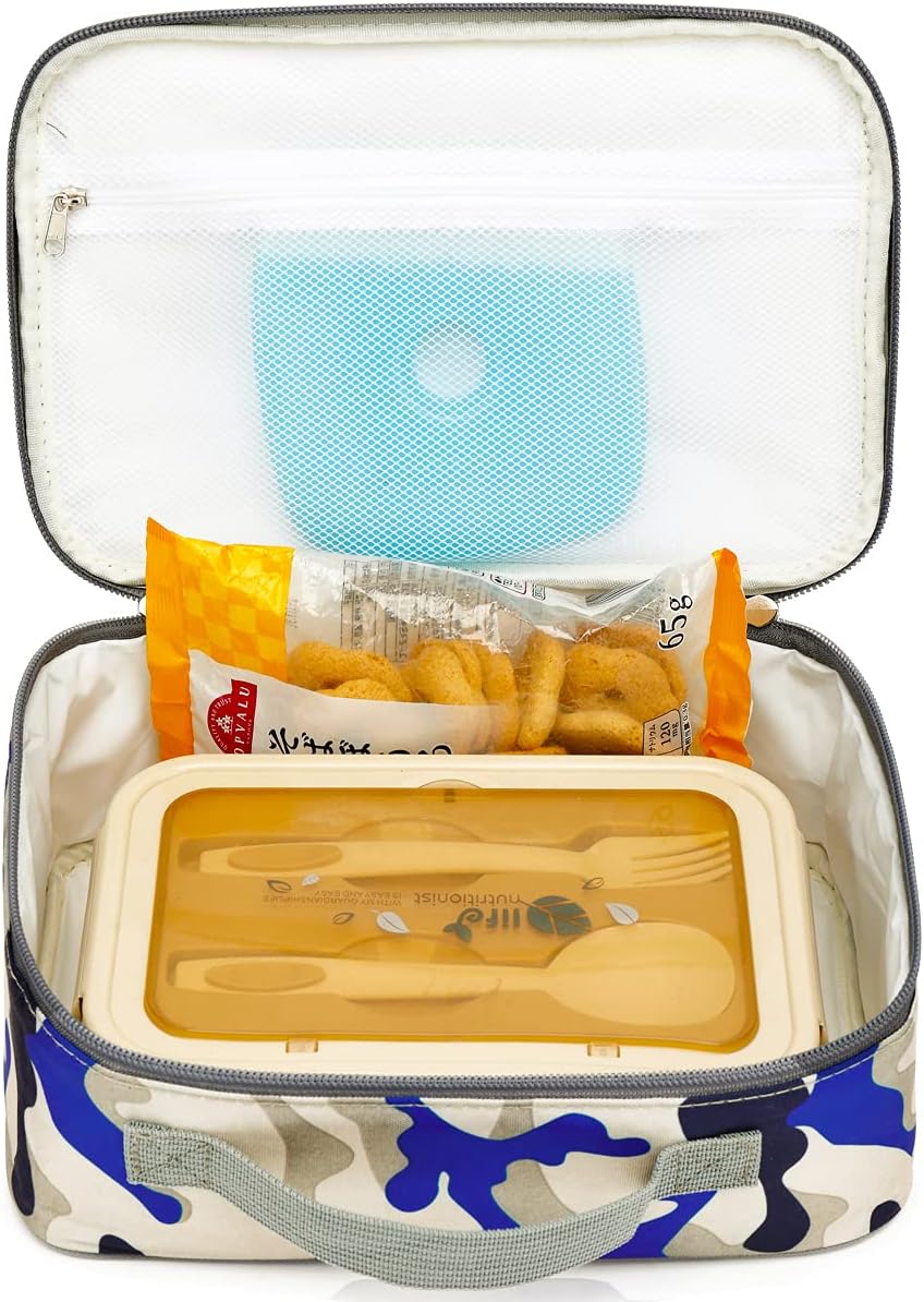 FlowFly Kids Lunch Box Insulated Soft Bag Mini Cooler Back to School Thermal Meal Tote Kit for Girls, Boys, Black