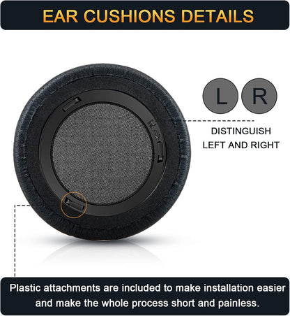 Upgraded Replacement Ear Pads Cushion for Corsair Virtuoso RGB Wireless SE XT Gaming Headset, Premium Fabric, Softer Memory Foam, Added Thickness ( Fabric Black )