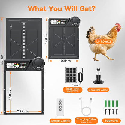 Large Automatic Chicken Coop Door Solar Powered