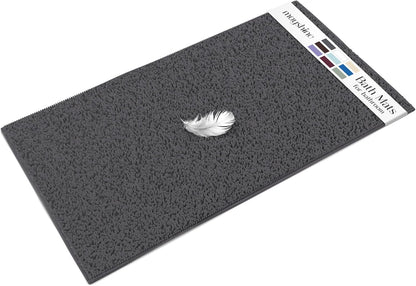 Soft Plush Chenille Bathroom Rug, Absorbent Microfiber Bath Mat, Machine Washable, Non-Slip Grip, Quick-Dry, Thick Shag Carpet Great for Bath, Shower Floor, Bedroom, or Door Mat (Beige, 17x24)