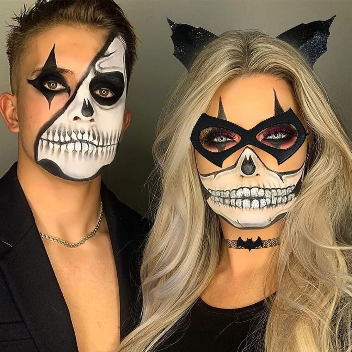 3Pcs Black Bat Ears Headband Bat Mask and Bats Collar for Halloween Headband for Women - Cosplay Party - Masquerade - Halloween Drama