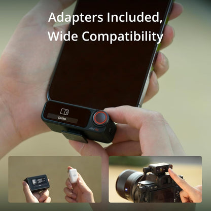 DJI Mic 2 (2 TX + 1 RX + Charging Case), Wireless Lavalier Microphone, Intelligent Noise Cancelling, 32-bit Float Internal Recording, 820 ft.(250m) Range, Microphone for iPhone, Android, Camera
