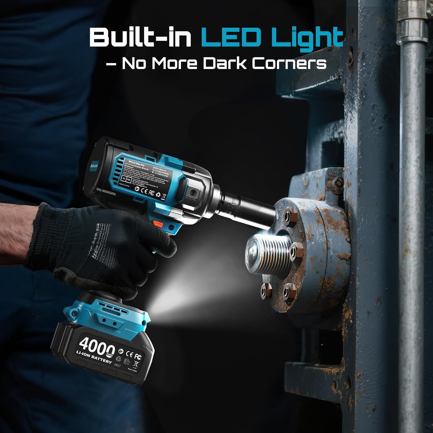 Seesii Cordless Impact Wrench 1600N.m, Brushless Motor Impact Driver