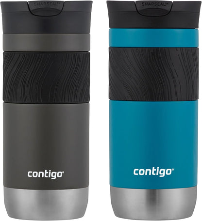 Contigo Byron 2.0 Stainless Steel Travel Mug with SNAPSEAL Lid, Sake & Juniper, 16 oz (473 mL), 2 Pack
