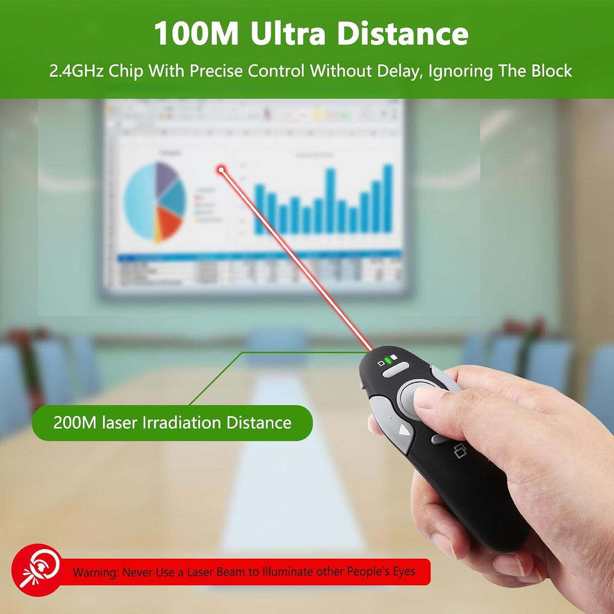 USB-c Presentation Clicker Remote,Wireless Presenter,Red Pointer 2.4GHz PowerPoint Clicker,Slide Advancer for Classroom,Office,Meeting,Support Mac/ Windows/Laptop/PPT,Teacher must Haves