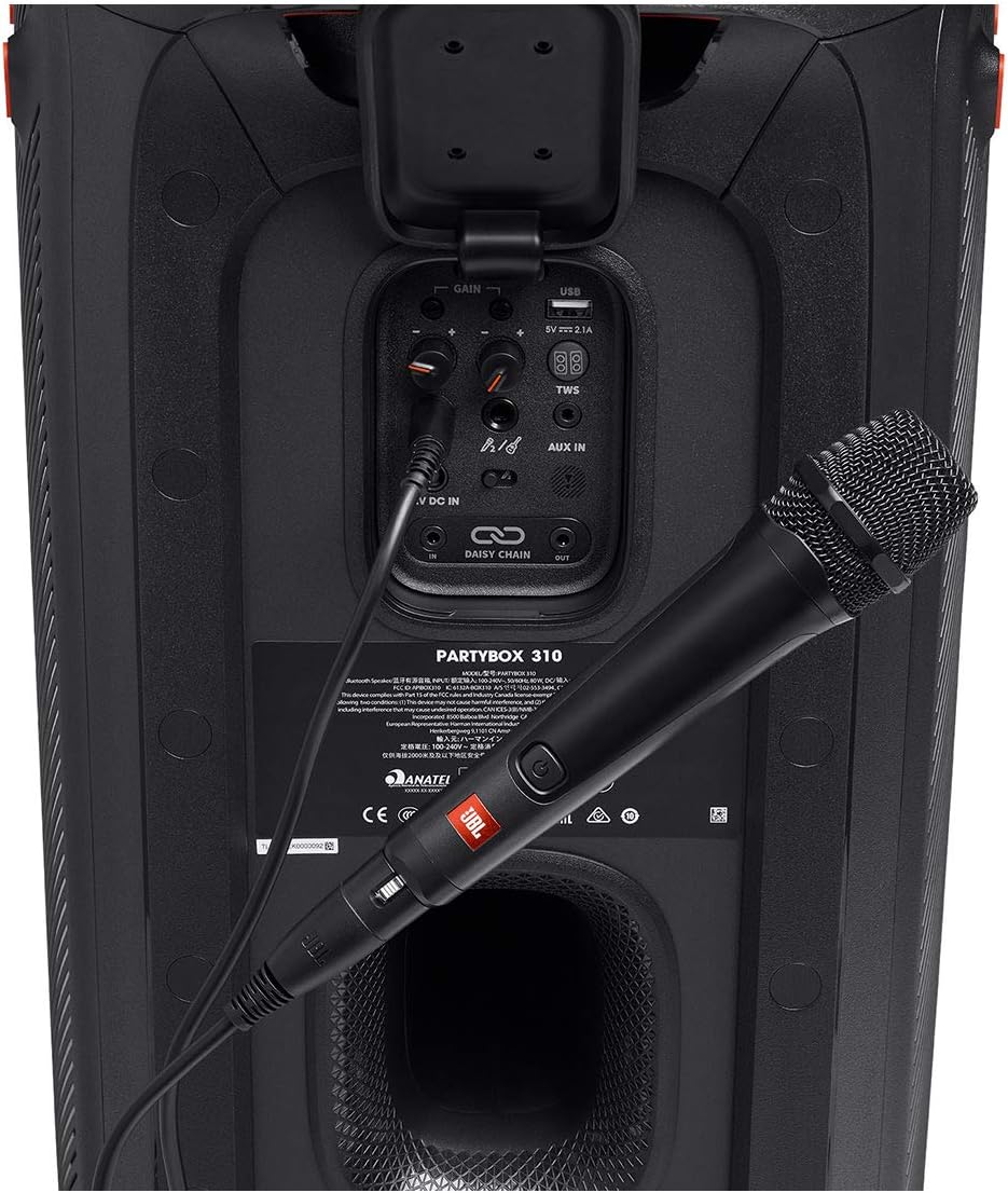 JBL PBM100 Wired Microphone - Wired Dynamic Vocal Mic with Cable - Plug the JBL PBM100 Dynamic Vocal mic into Party Box for a Sing Along or Your Next Karaoke Party - Black
