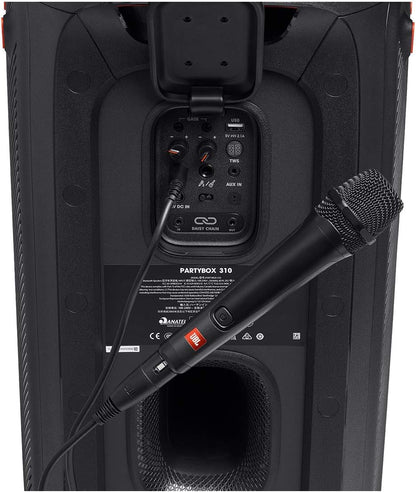 JBL PBM100 Wired Microphone - Wired Dynamic Vocal Mic with Cable - Plug the JBL PBM100 Dynamic Vocal mic into Party Box for a Sing Along or Your Next Karaoke Party - Black