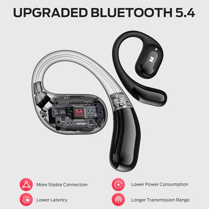Monster Open Ear AC317 Headphones, Bluetooth 5.4 Wireless Headphones with Stereo Sound, Crystal Clear Calls, 24H Playback, Type-C Charging, Touch Control, Sweat Resistant Open Ear Wireless Earbuds