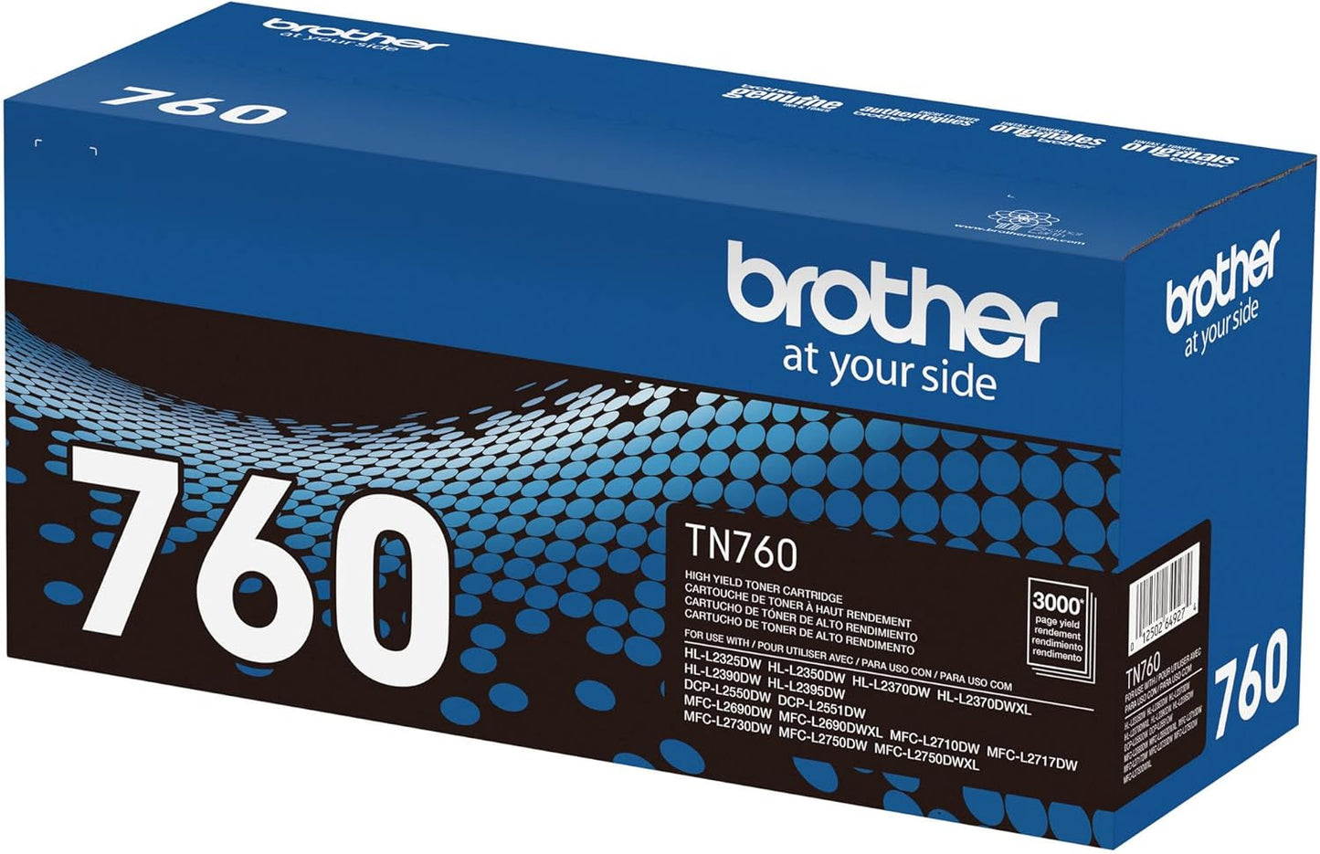 Brother Original TN760 High-Yield Black Toner Cartridge, Higher Yield for Value, Original Toner Replacement cartridges, Toner for Brother Laser Printers HL-L2395DW DCP-L2550DW, MFC-L2750DW, and More