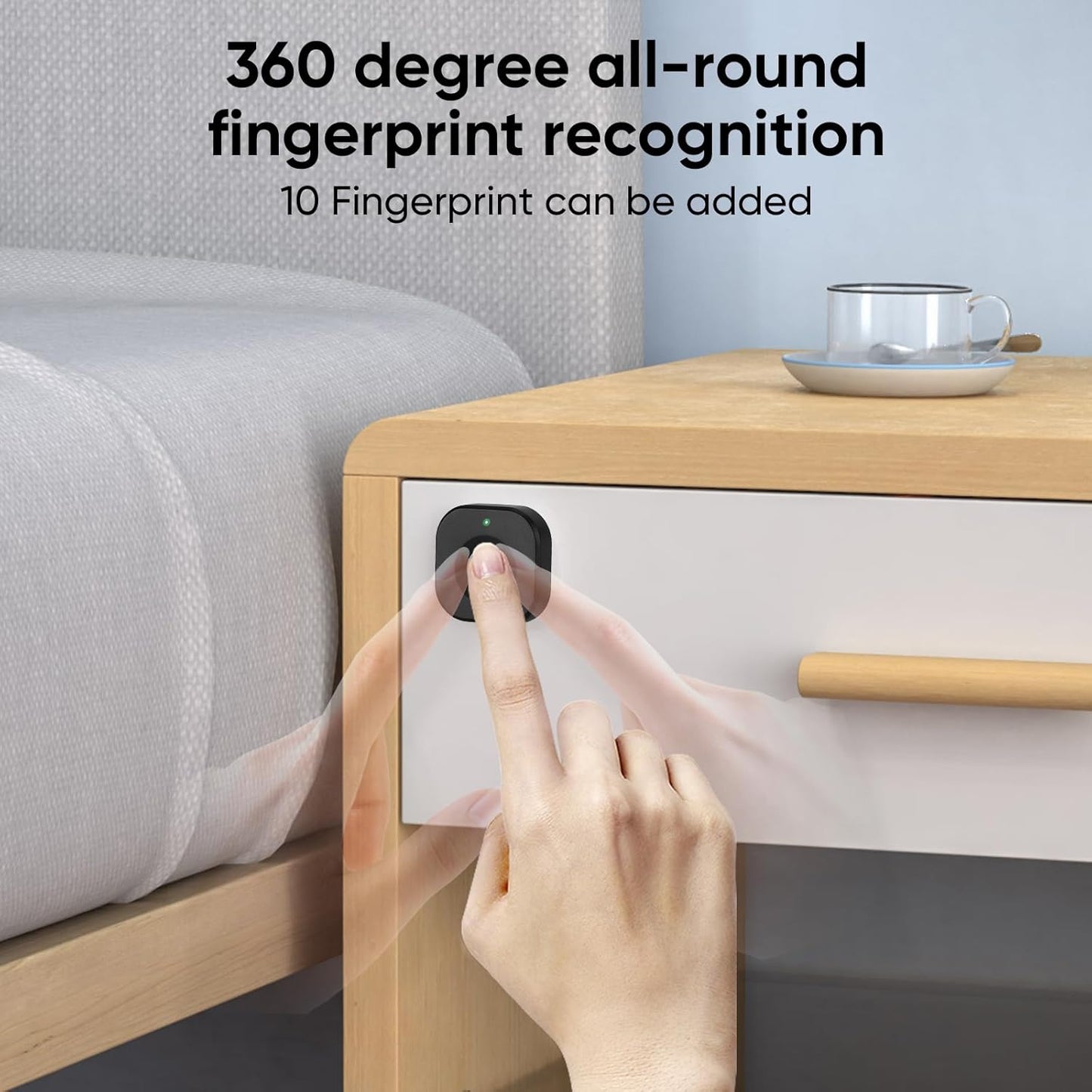 Bluetooth Fingerprint Cabinet Lock with Phone/Watch App Unlock, Smart Biometric Cabinet Lock, Keyless Hidden File Drawer Wardrobe Lock, Child Safety Electric Fingerprint Lock,DIY Wooden Furniture Lock