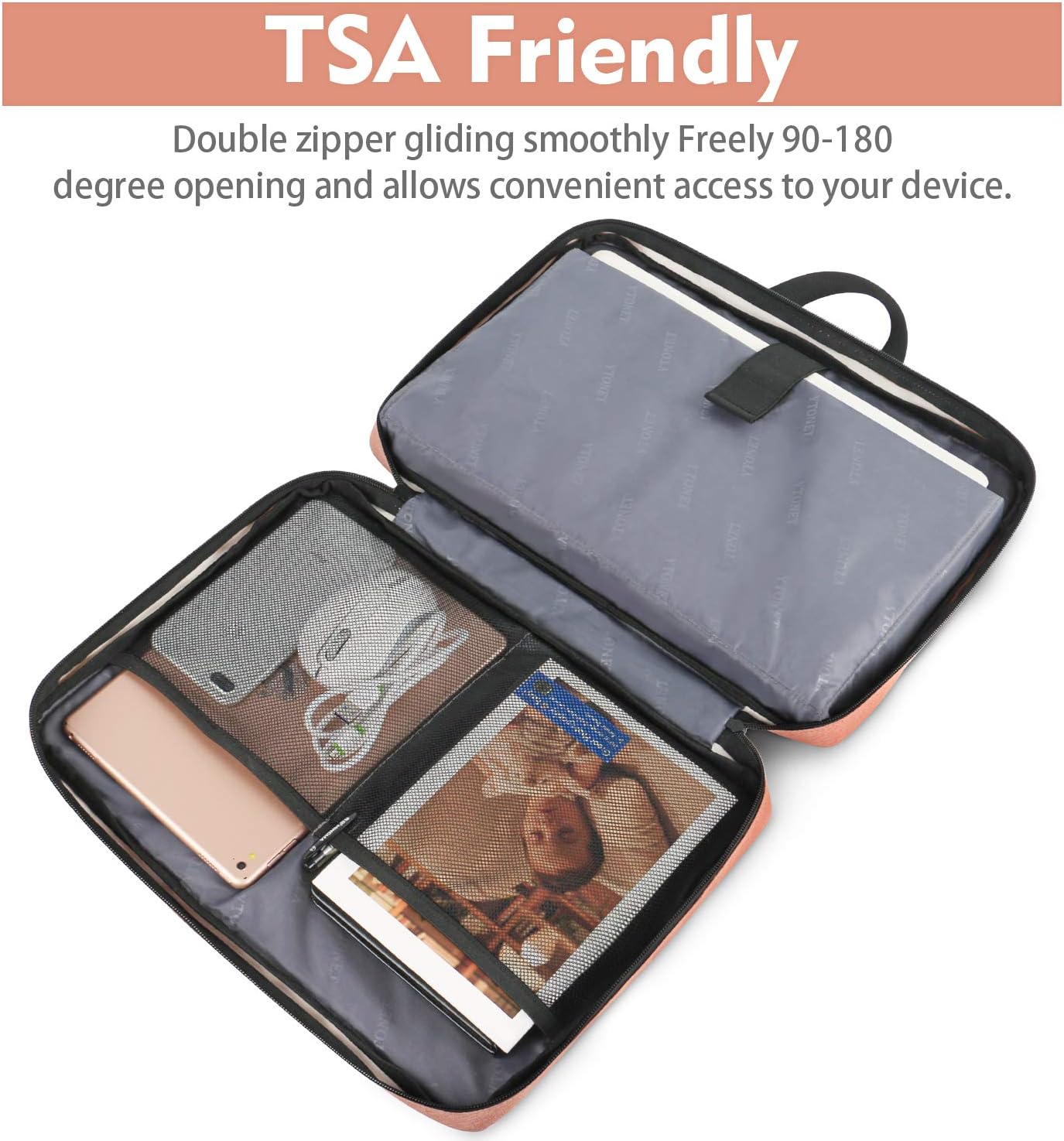 Ytonet Laptop Sleeve, 15.6 inch TSA Laptop Bag Laptop Case Water Resistant Computer Carrying Bag Compatible for Lenovo, HP, Dell, Asus Notebook, Gifts for Men Women, Grey