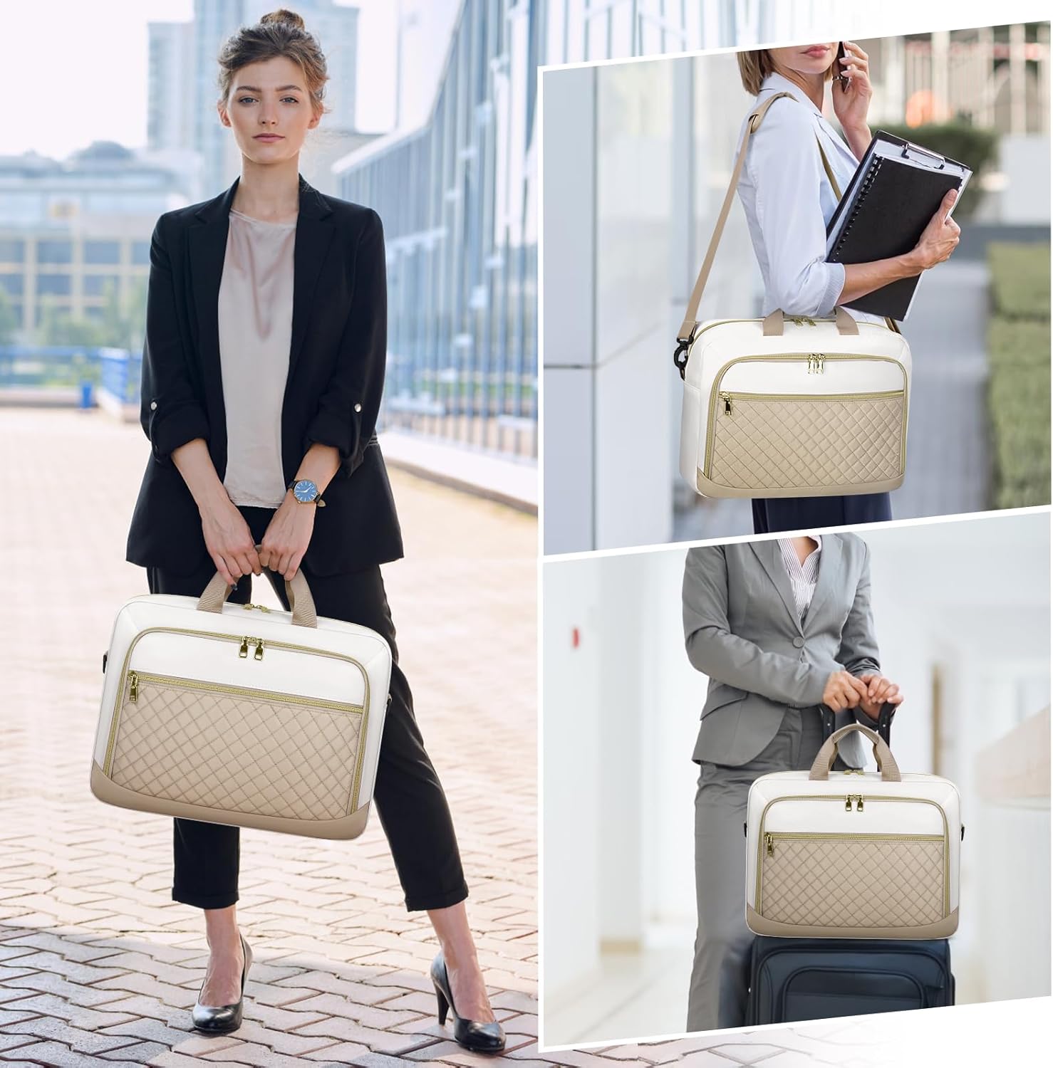 Laptop Bag 17 Inch Laptop Briefcase for Women Waterproof Computer Messenger Bag Professional Laptop Case for Business Work - PuriLite