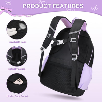 DIGOBAY Backpack for Girls, 3PCS Girls Backpack with Lunch Bag Pencil Case, Kids Backpack for Kindergarten Elementary School