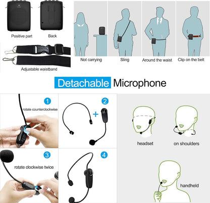 WinBridge Voice Amplifier with Bluetooth, Portable Speaker and Microphone