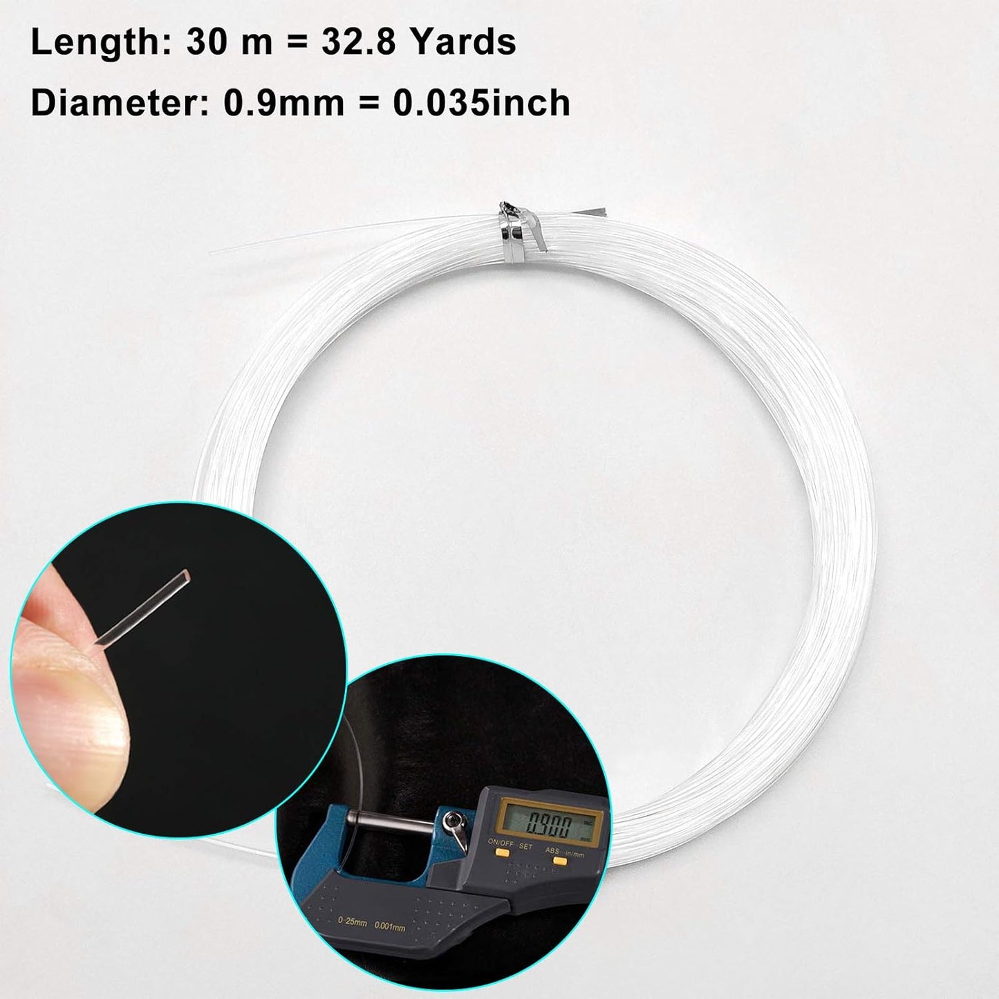 Invisible Hanging Wire Supports Up to 60lbs, 98Feet Clear Picture Wire With 40Pcs Aluminum Crimping Sleeves, Strong Nylon for Hanging Picture Frame, String Light, Christmas Decor