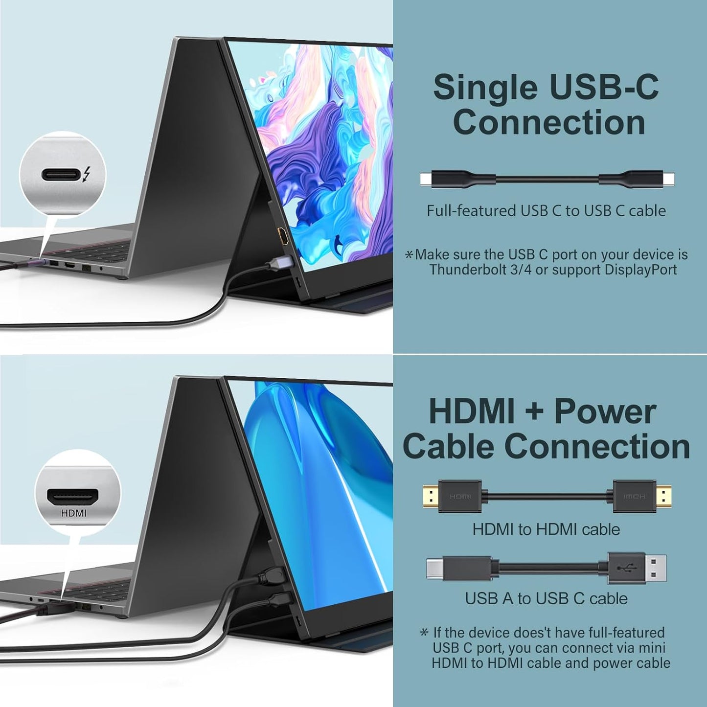 InnoView 4K OLED Portable Monitor, 14 Inch OLED Monitor for Laptop, 100% DCI-P3, 1MS with Speaker and Stand, USB-C HDMI High-end Screen for Laptop PC MAC Phone PS4 Xbox Switch