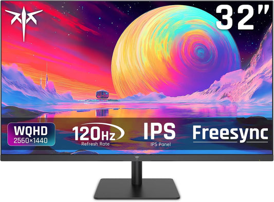 KTC 32 Inch 2K Computer Monitor, IPS 1440p Monitor with Ultra-Thin Bezels, HDR10, Freesync/G-sync, HDMI/DP Ports, Tilt Adjustable, Eyecare, Ideal for Business, Office, and Casual Gaming - PuriLite