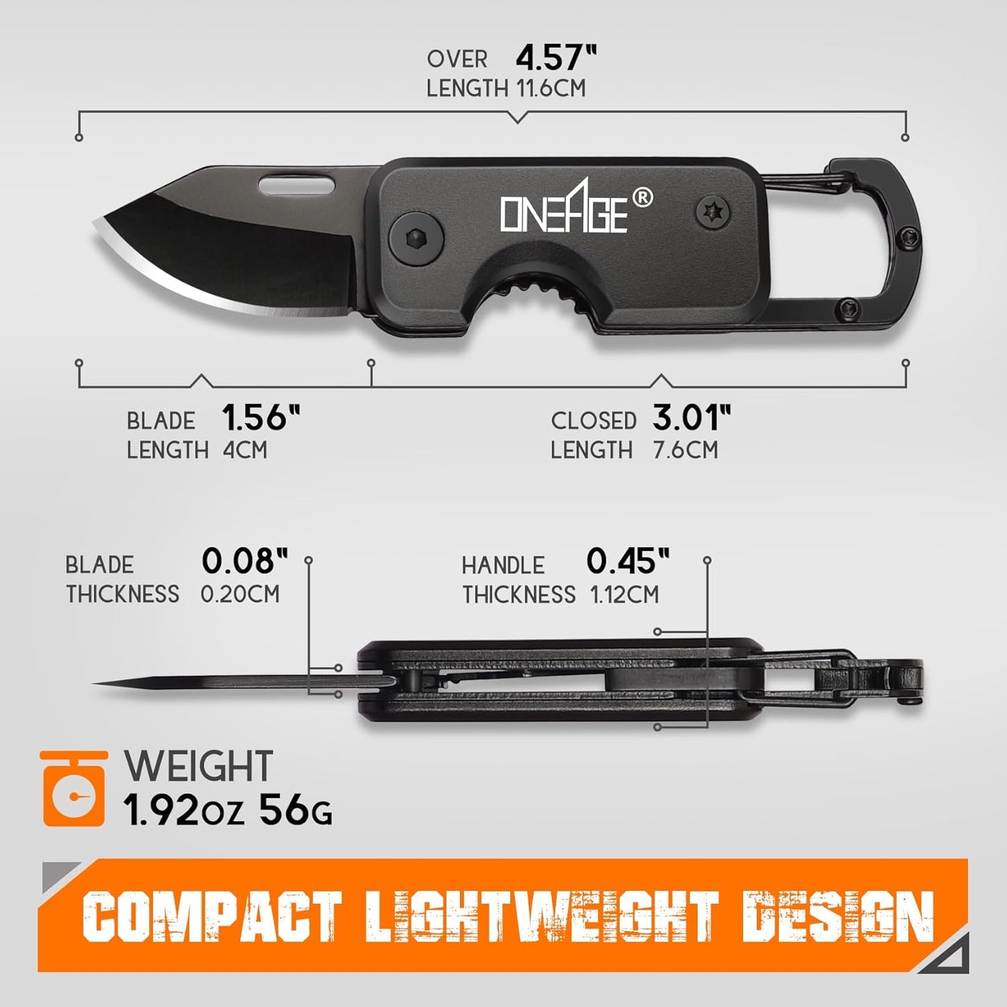 Keychain EDC Pocket Tool | Compact Folding Utility Knife | Stainless Steel Everyday Carry Tool | Outdoor Camping Gadget | Small Pocket Cutter - PuriLite