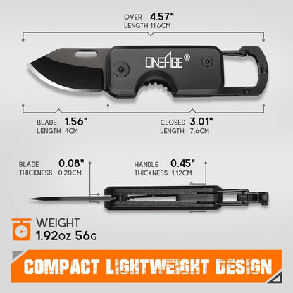 Keychain EDC Pocket Tool | Compact Folding Utility Knife | Stainless Steel Everyday Carry Tool | Outdoor Camping Gadget | Small Pocket Cutter - PuriLite