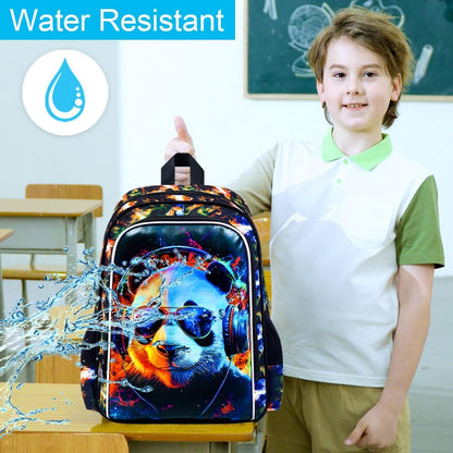 3pcs Backpack for Boys and Girls, 16” Kids Kindergarten Bookbag with Lunch Box, Cute Elementary Backpacks for Boy Girl