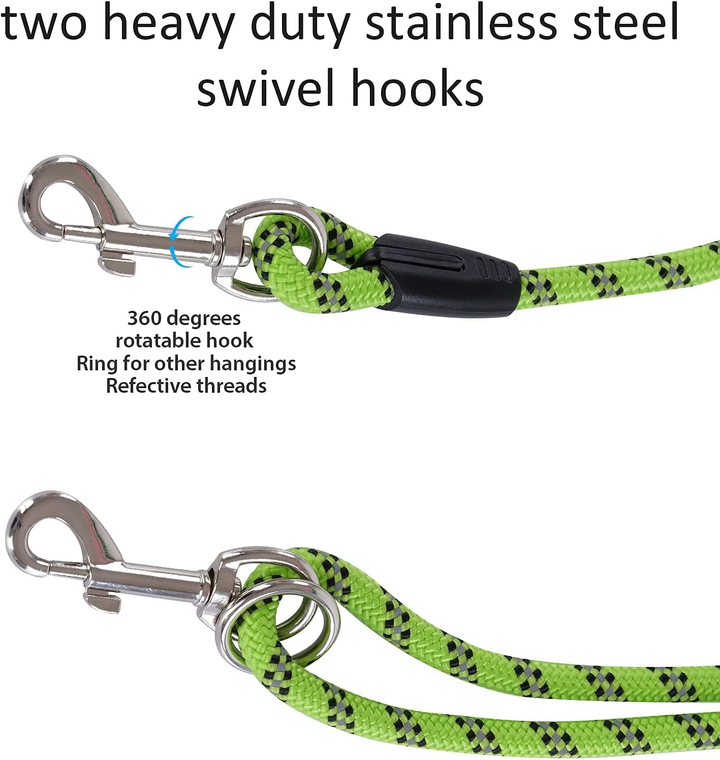 Long Rope Leash for Dog Training 10FT 16FT 30FT 50FT 100FT, Reflective Threads Check Cord Dog Leash Tie-Out Cable, Heavy Duty Dog Lead for Large Medium Small Dogs Outside Walking, Playing, Camping, or Yard
