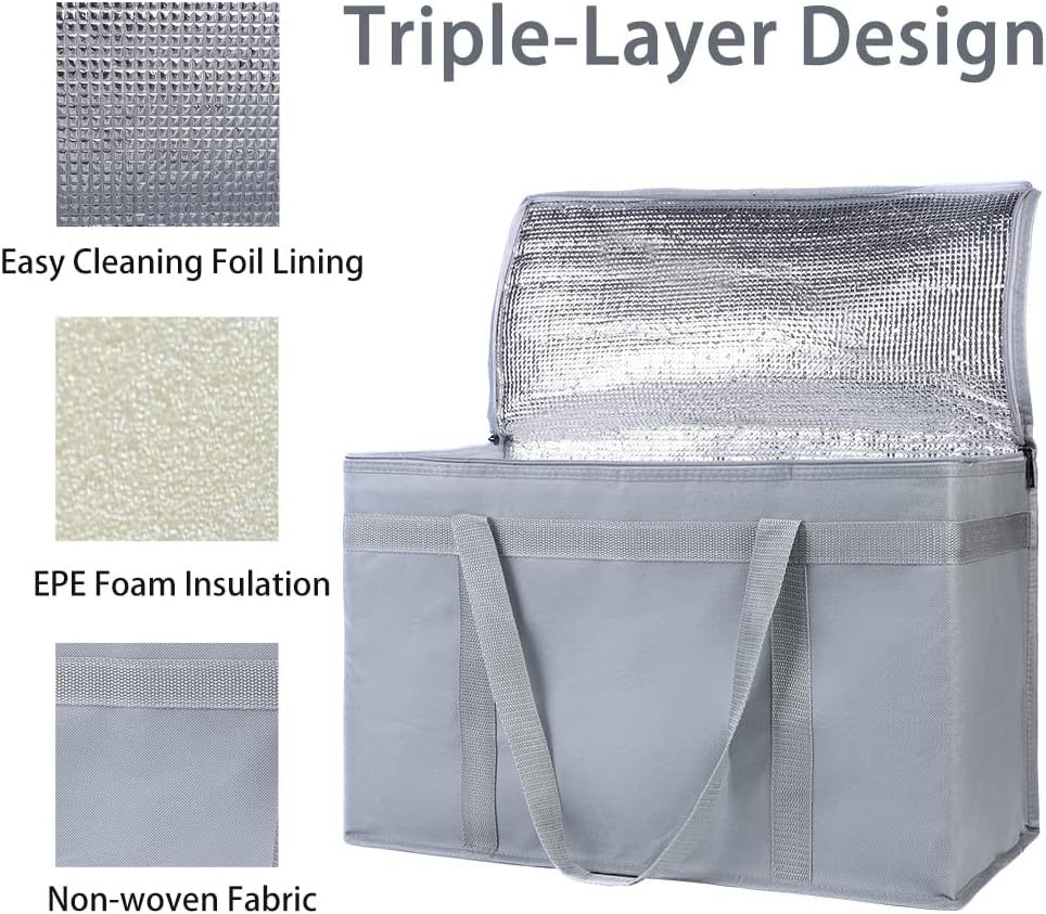 Purilite Select™ Insulated Food Delivery Bag – Extra Large Thermal Carrier for Hot &amp; Cold Food Transport