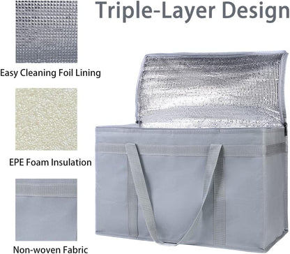 Purilite Select™ Insulated Food Delivery Bag – Extra Large Thermal Carrier for Hot &amp; Cold Food Transport