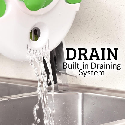 Zulay Kitchen Salad Spinner Large 5L Capacity - Manual Lettuce Spinner with Secure Lid Lock & Rotary Handle - Easy to Use Salad Spinners with Bowl, Colander & Built-in Draining System (Green)