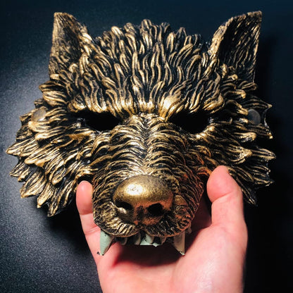 Alodidae Wolf Mask Half Face Werewolf Mask Animal Masquerade Masks for Men Adult Halloween Cosplay Costume