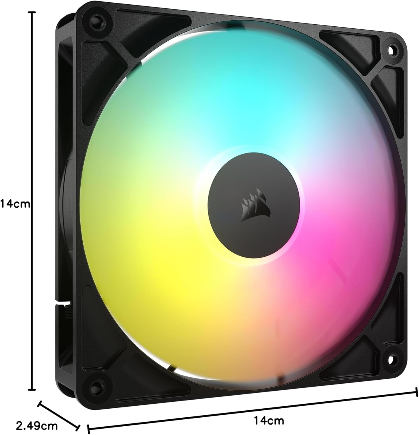 CORSAIR RS120 ARGB 120mm PWM Fan – Daisy-Chain Connection – Low-Noise – Magnetic Dome Bearing – Single Pack – White