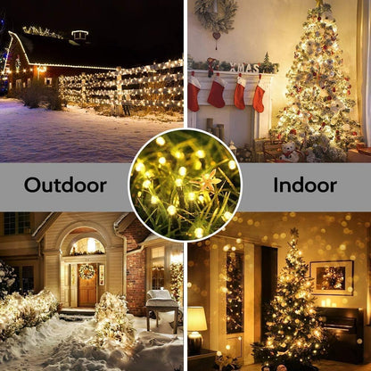 Maokot Solar Christmas Lights Outdoor, Upgraded 137FT 400 LED Solar String Lights with Remote,19 Modes Waterproof Warm White Solar Lights Outdoor String for Outside Garden Home Festival Decorations