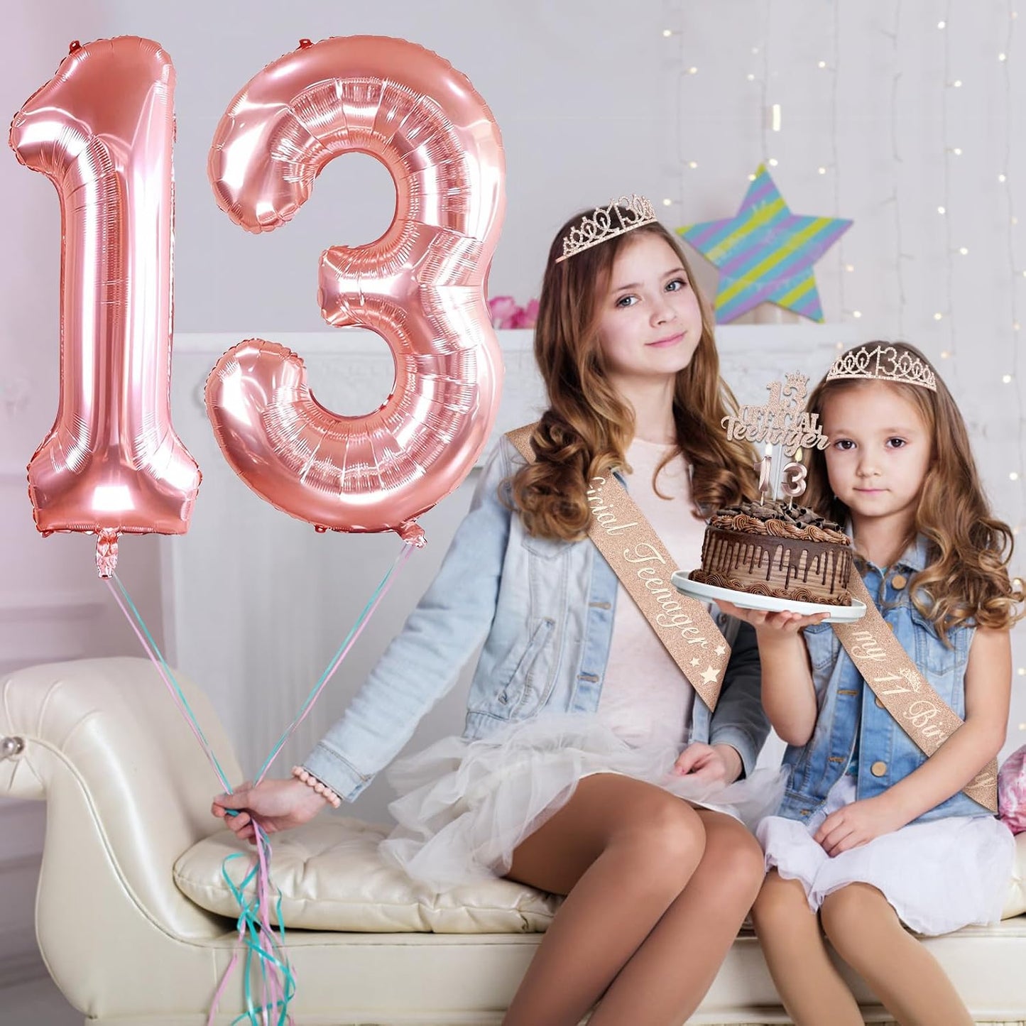 65th Birthday Decorations for Women, Including 65th Birthday Sash and Crown, Cake Topper and Candles, Number Balloons Rose Gold, 65 Year Old Gifts for Women