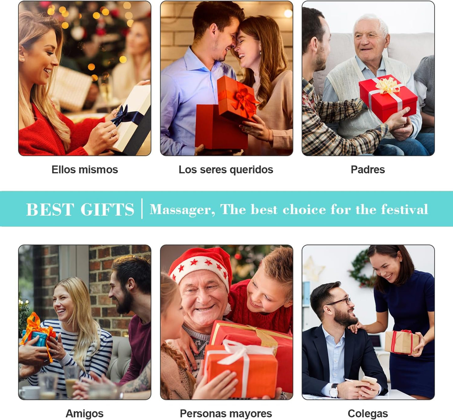 Neck Massager with Heat, Shiatsu Back Neck and Shoulder Massager - Gifts for Women/men/Mom/Dad - Electric Deeper Tissue 4D Kneading Massage, Use at Home, Office, Car