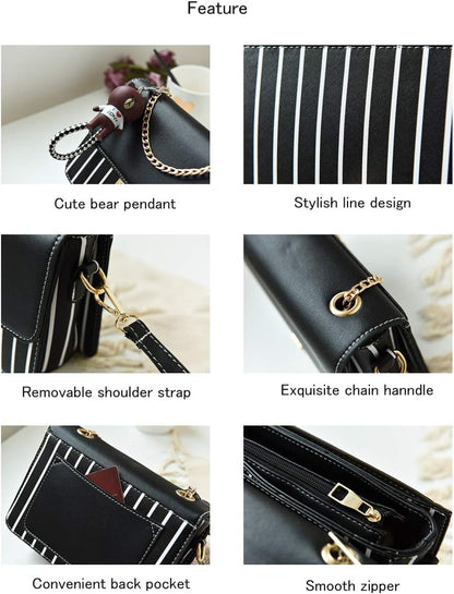 Zhongningyifeng Crossbody Bag Shoulder Bag for Women Leather Small Purses Handbags Fashion with Chain Strap