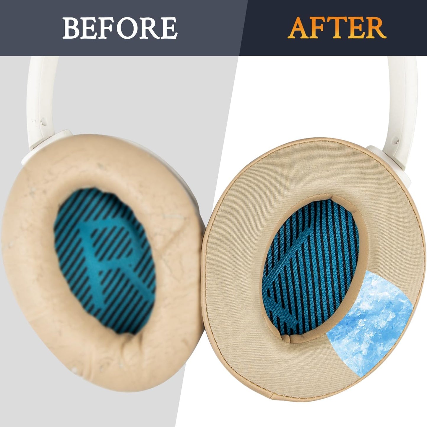 SoloWIT Earpads Cushions for Bose Headphones, Replacement Ear Pads for Bose QuietComfort 15 QC15 QC25 QC2 QC35/Ae2 Ae2i Ae2w/SoundTrue & SoundLink Around-Ear Series - QC25 PL Black&Blue