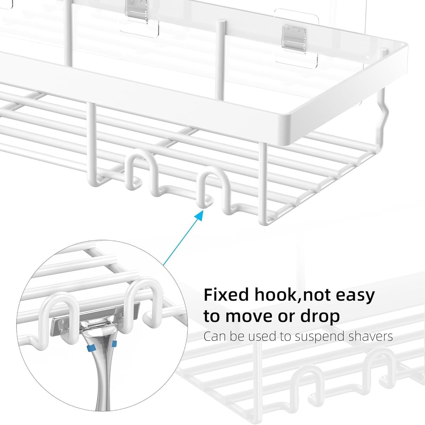 MOFOROCO 3-Pack Shower Caddy Basket Shelf with Soap Holder, No Drilling Traceless Adhesive Shower Wall Shelves, Rustproof Black Bathroom Shower Storage Organizer…