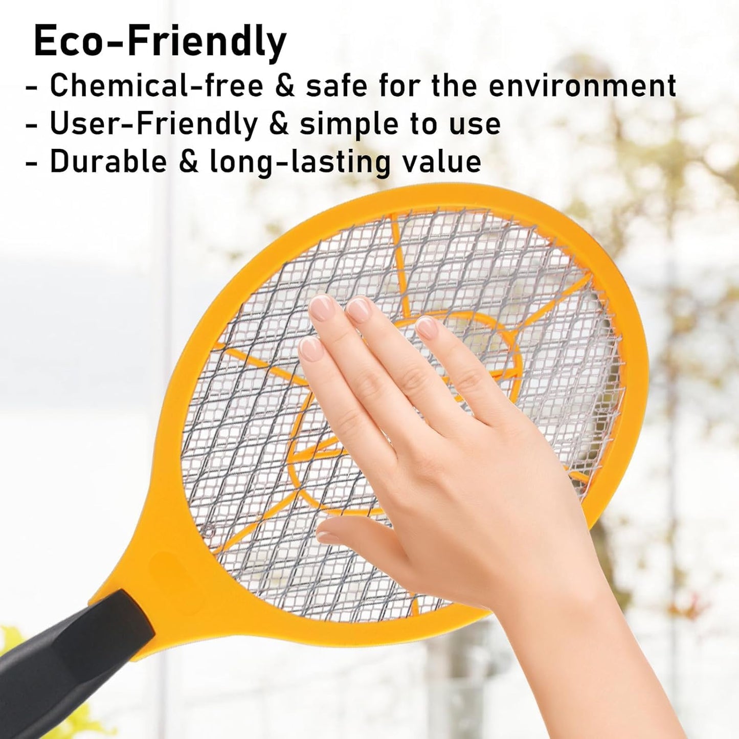 2 Pack Bug Zapper Electric Fly Swatter Zapper - Indoor Outdoor Zapping Racket for Pest Control - Safe to Touch with 3-Layer Safety Mesh