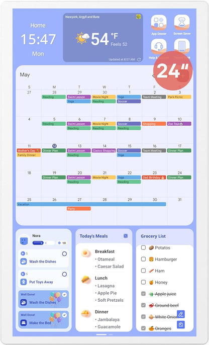 Purilite Select 32-Inch Digital Wall Calendar