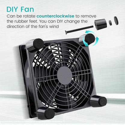 Wathai 140mm x 25mm USB Cooliing Fan 5V with Speed Control for Computer Case Receiver DVR Playstation Xbox PS4 Router Cabinet Cooling
