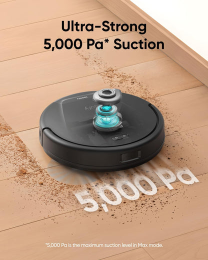 eufy Robot Vacuum L60 with Self Empty Station, Hair Detangling Technology, Up to 60 Days Hands Free Cleaning, 5,000 Pa Suction, Remove Hair, Dust