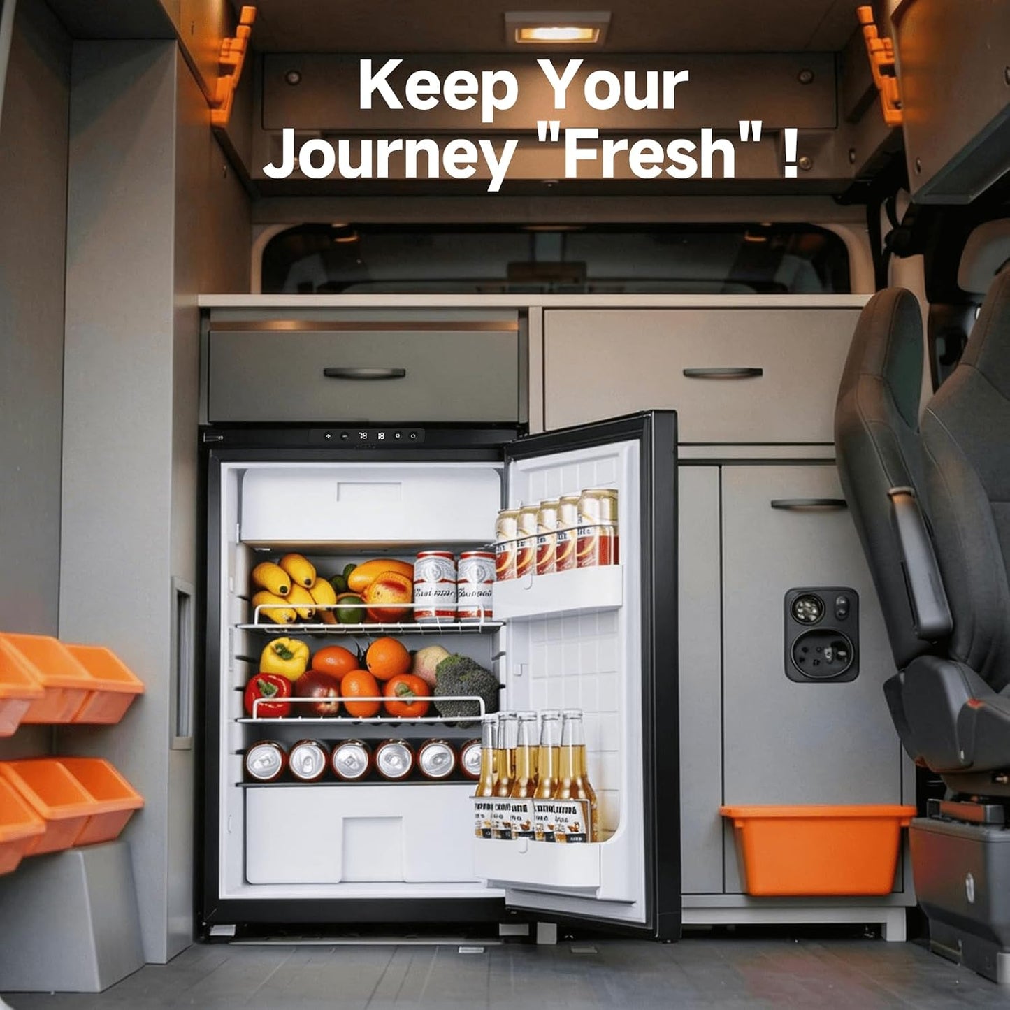 BODEGACOOLER 12V Fridge, RV Refrigerator, 12 Volt Fridge Freezer 83L, 2.9 Cu.Ft Dual Zone Car Refrigerator with Reversible Door,Lock, -4 to 46℉ APP Control Electric Cooler for Travel Outdoor Camping