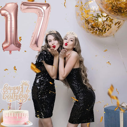 8pcs 40th Birthday Decorations gifts for Women, Including 40th Happy Birthday Cake Topper, Queen Sash with Pearl Pin, Sweet Rhinestone Tiara Crown for Women, Number Candles and Balloons (Rose Gold)