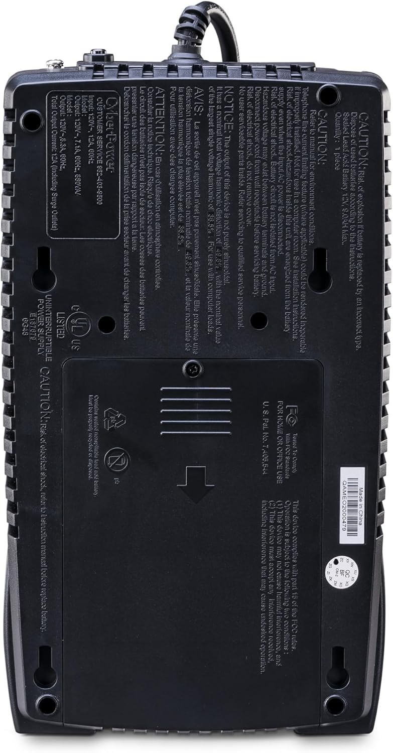 CyberPower EC850LCD Ecologic Battery Backup & Surge Protector UPS System, 850VA/510W, 12 Outlets, ECO Mode, Compact, Uninterruptible Power Supply